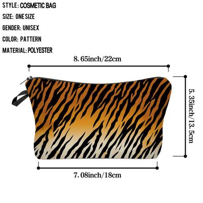 Livel lhood Tiger Skin Cosmetic Bag for Women Cute Makeup Bag for Purse Travel Toiletry Zipper Pouch for Girls Women Families Friends Sisters Gifts Tiger Skin Makeup Bag for Her