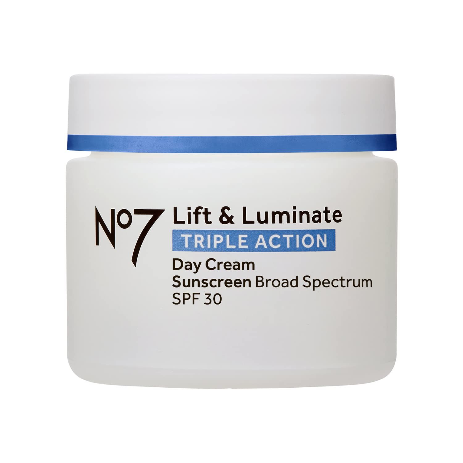 No7 Lift &amp; Luminate Triple Action Day Cream - Anti-Aging Face Cream SPF 30, Hyaluronic Acid &amp; Vitamin C - Visibly Firms Skin for Healthy Looking Radiance - Suitable for Sensitive Skin (1.69 Fl Oz)