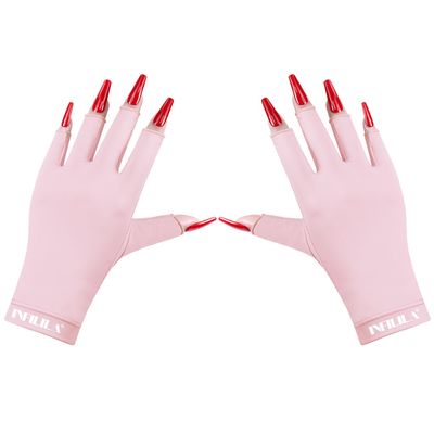 NXJ INFILILA UV Gloves for Nails, Anti UV Light Gloves for Gel Nails, Professional UPF 99+ UV Protection Gloves for Gel Manicure Skin Care Fingerless Gloves for Protecting Hands from UV Nail Lamp