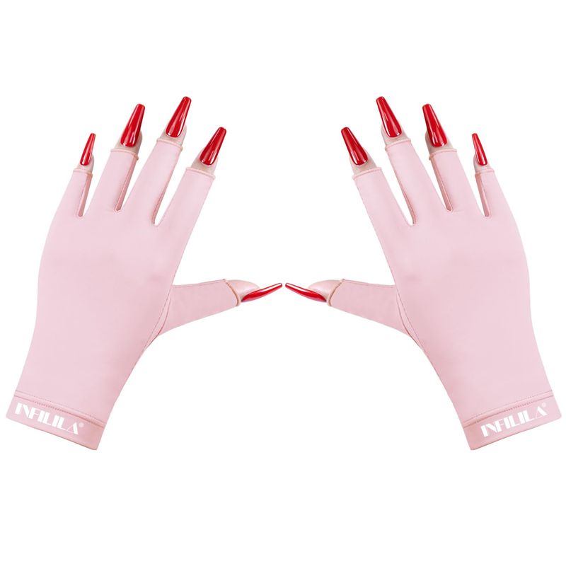 NXJ INFILILA UV Gloves for Nails, Anti UV Light Gloves for Gel Nails, Professional UPF 99+ UV Protection Gloves for Gel Manicure Skin Care Fingerless Gloves for Protecting Hands from UV Nail Lamp