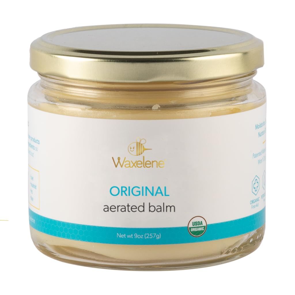 Waxelene Original Aerated Balm Large Jar, Organic Multipurpose Ointment the Petroleum Jelly Alternative Eczema Dry Sensitive Skin Face Moisturizer