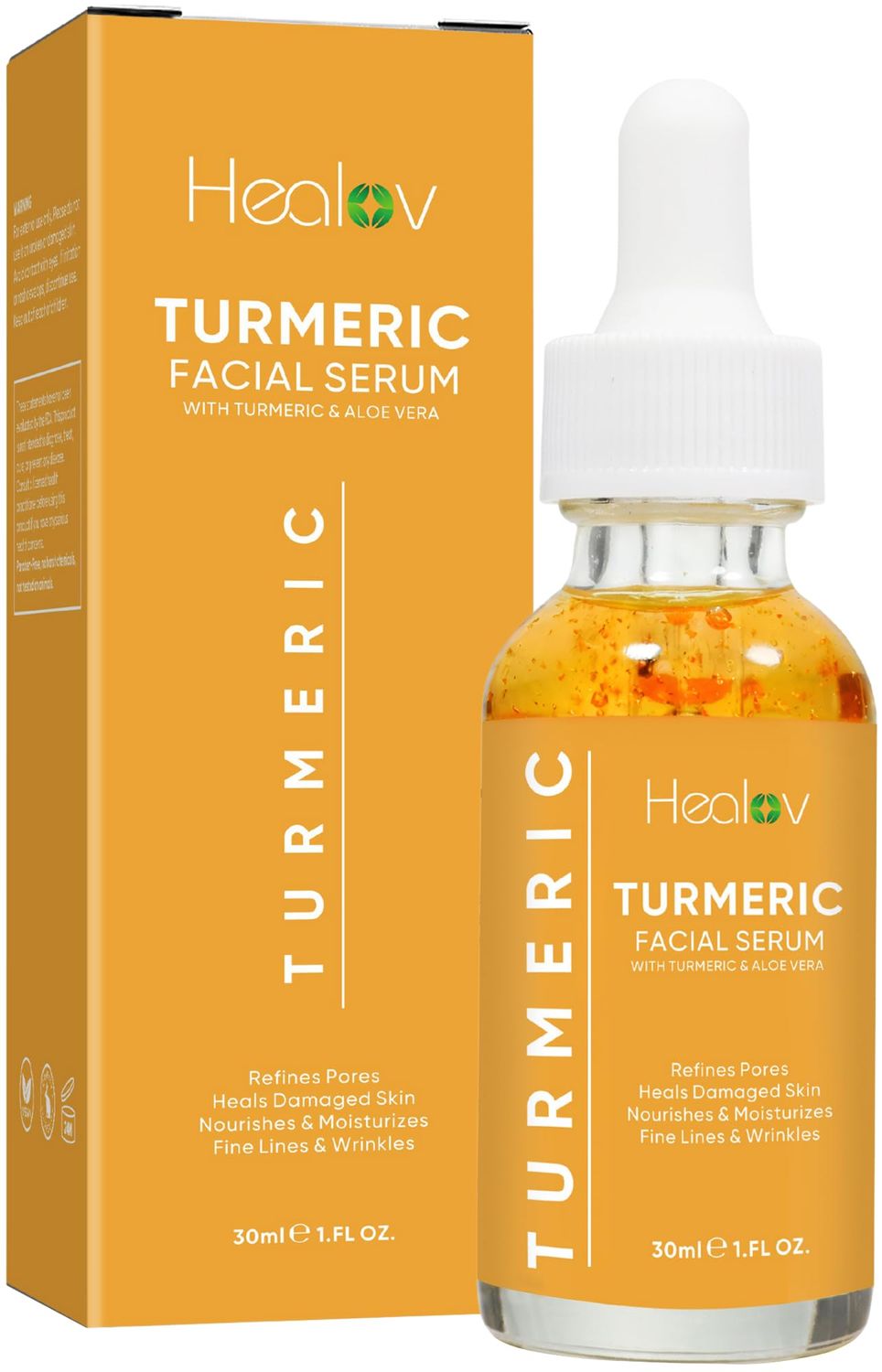 Turmeric Serum for Face &amp; Body - All Natural Turmeric Skin Brightening Serum for Dark Spots - Turmeric Facial Repair Serum Cleanses Skin, Fights Acne, Evens Tone, Minimizes Pores - Pure Turmeric Oil