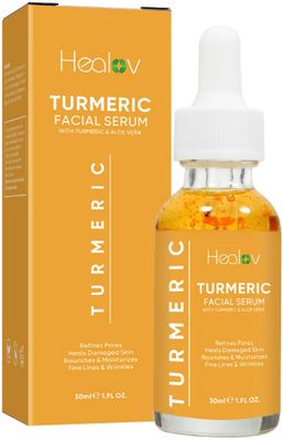 Turmeric Serum for Face &amp; Body - All Natural Turmeric Skin Brightening Serum for Dark Spots - Turmeric Facial Repair Serum Cleanses Skin, Fights Acne, Evens Tone, Minimizes Pores - Pure Turmeric Oil