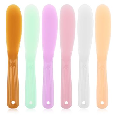 Qianyu 6Pcs Large Makeup Scoops Spatulas Plastic Cosmetic Spatula Face Mask Spoon Stick Applicator Beauty Spa Facial Skin Care Tools for DIY Cream Lotions Moisturizers Mixing and Sampling