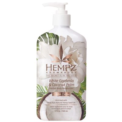 Hempz Body Lotion Moisturizer - White Gardenia &amp; Coconut Palm - Daily Moisturizing Cream, Shea Butter, Coconut Oil - Skin Care Products, All Natural Hemp Seed Oil - 17 Fl Oz