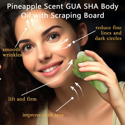 MR.A 2 Pack Pineapple Juice Scented Body Oil, Vitamin E Hydrating Body Oil with Jojoba Oil, Pineapple Body Oil after Shower for Dry Skin, Massage Oil Guasha Oil with Guasha Tool