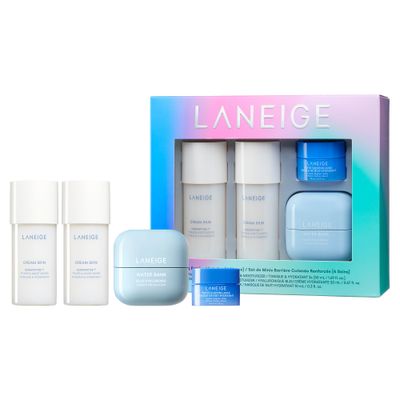 LANEIGE Strong Barrier Minis Set: Cream Skin Toner &amp; Moisturizer, Water Bank Cream, Water Sleeping Mask