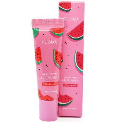 YUGLO Multi-Peptide Infused Lip Plumping Treatment - Lip Gloss For Women with Lip Balm Repair Effect for Smooth, Youthful Lips - Lip Moisturizer to Repair Chapped Lips - Watermelon
