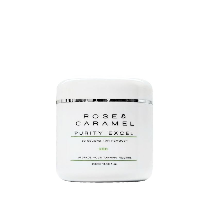 Rose &amp; Caramel Purity Excel 60 Second Miracle Express Self Tan Remover Exfoliating Tan Eraser 440g fake tan remover, body scrub express tan eraser