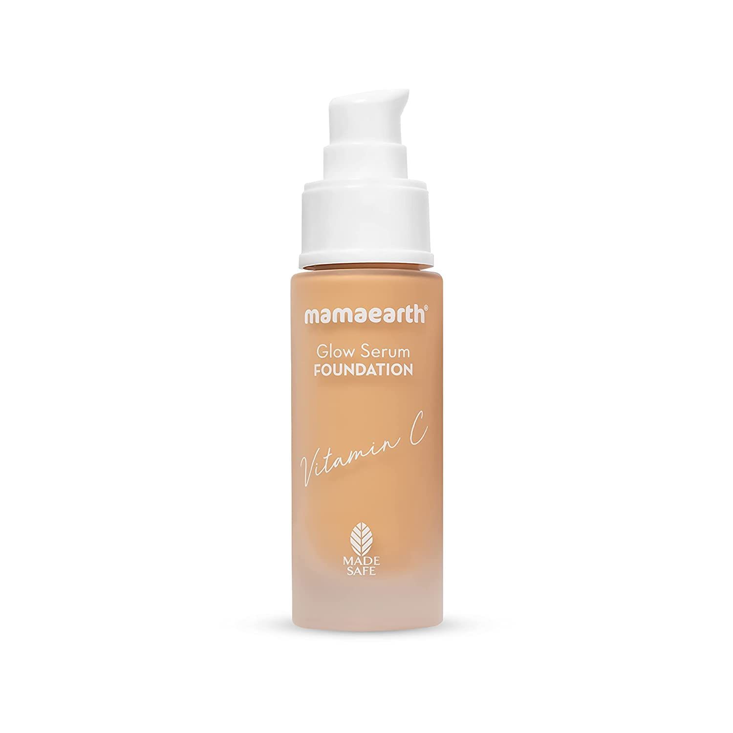 Mamaearth Glow Serum Foundation - 05 Beige Glow Shade | with Vitamin C &amp; Turmeric | Up to 12 Hour Buildable Coverage | Waterproof &amp; Lightweight | 1.01 Fl Oz (30ml)