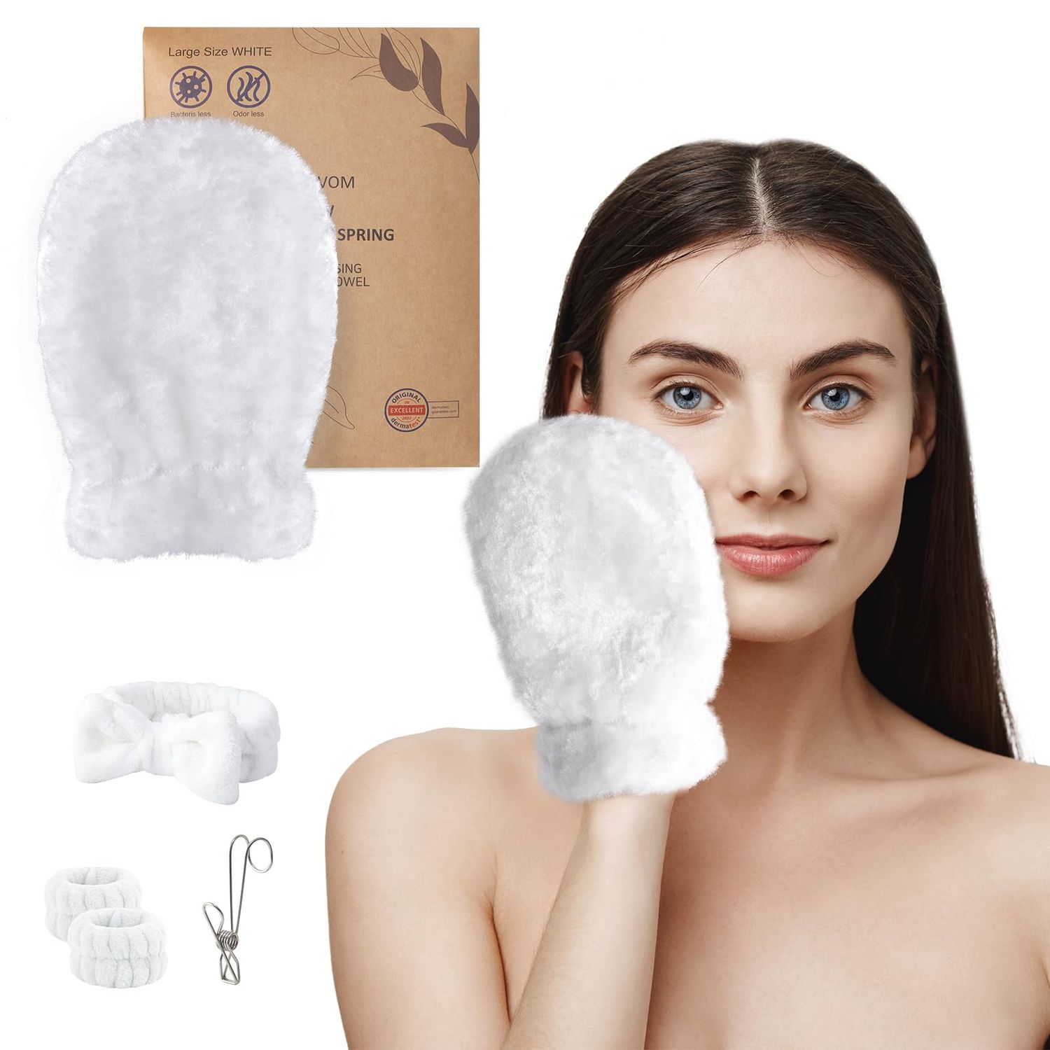 Hifaymos NAEILVOM Reusable Makeup Remover Gloves - Plant Fiber Cloth for Deep Cleansing and Exfoliation, No Makeup Remover Oil Needed, Prevents Blackheads and Whiteheads, Gentle for Face and Body