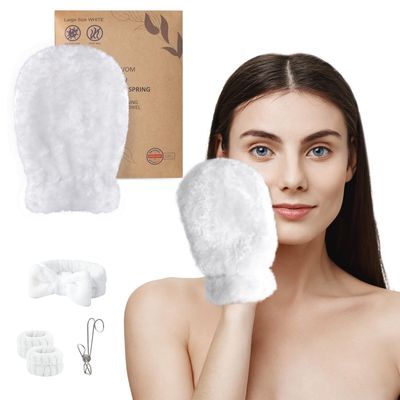 Hifaymos NAEILVOM Reusable Makeup Remover Gloves - Plant Fiber Cloth for Deep Cleansing and Exfoliation, No Makeup Remover Oil Needed, Prevents Blackheads and Whiteheads, Gentle for Face and Body