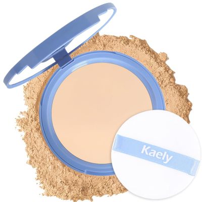 Kaely Oil Control Matte Perfection Face Pressed Powder, Matte Smooth Flawless Setting Powder Makeup, Polvo Compacto De Maquillaje, Waterproof Long Lasting, Cruelty Free, 0.35Oz (02 Natural Beige)