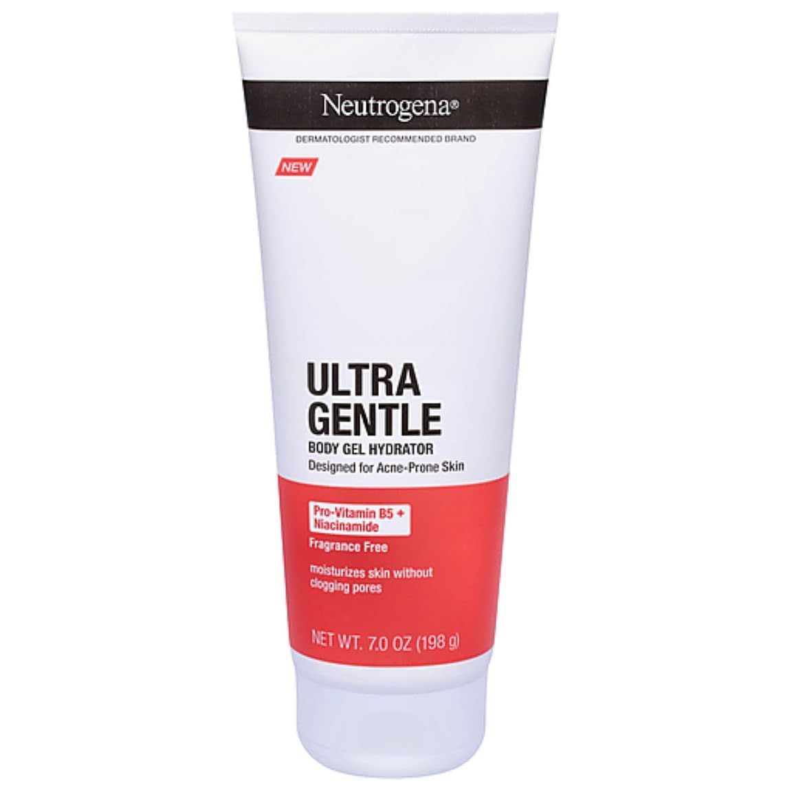 Neutrogena Ultra Gentle Body Gel Hydrator with Pro-Vitamin B5 &amp; Niacinamide Designed for Acne-Prone &amp; Oily Skin, Body Gel Cream Moisturizes Without Clogging Pores, Fragrance-Free, 7.0 oz
