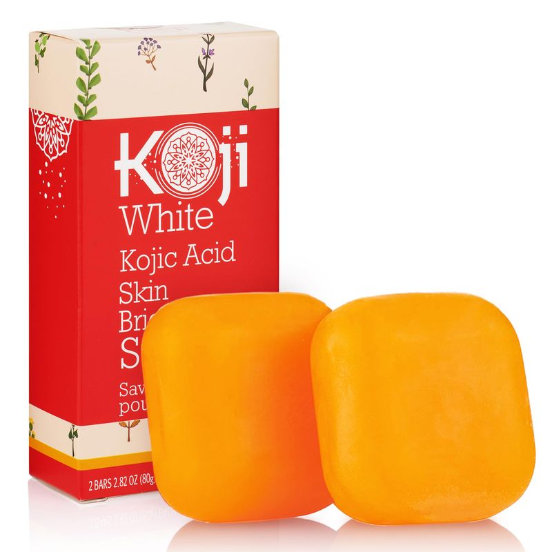 Koji White Pure Kojic Acid Soap | Glycerin Soap Bar for Gentle Skin Brightening and Exfoliation with Tea Tree, Coconut Oil, Hyaluronic Acid &amp; Vitamin C, Vegan, 2.82 oz