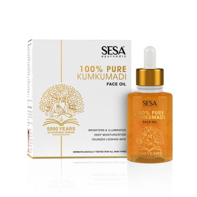 SESA Kumkumadi Face Oil for Radiant&amp; Glowing Skin Made with 100% Pure Kumkumadi Tailam Repairs Dull &amp; Damaged Skin Provides Deep Moisturization Suitable for all Skin Types, 30ml or 1 Oz