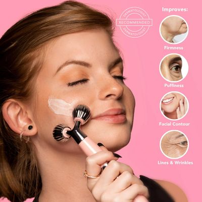 Spa Sciences ISLA Ice + Heat Contouring Roller (Face, Neck, and Dcolletage) - Including Steel + Bonus Genuine Rose Quartz Globes
