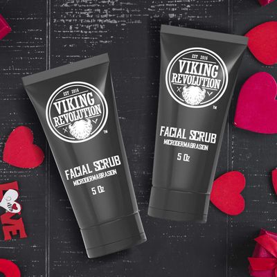 Viking Revolution Microdermabrasion Face Scrub for Men - Facial Cleanser for Skin Exfoliating, Deep Cleansing, Removing Blackheads, Acne, Ingrown Hairs - Men's Face Scrub for Pre-Shave (2 Pack)