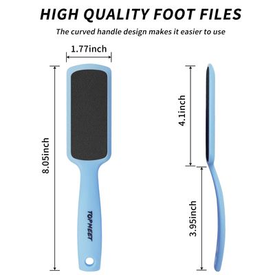Topmeet Foot File for Dead Skin - Dual Sided Foot Rasp Callus Removers, Professional Pedicure Tool for Soft, Smooth Feet (Blue)