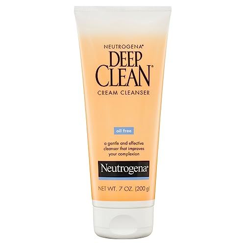 Neutrogena Deep Clean Daily Facial Cream Cleanser with Beta Hydroxy Acid to Remove Dirt, Oil &amp; Makeup, Alcohol-Free, Oil-Free &amp; Non-Comedogenic, 7 fl. oz