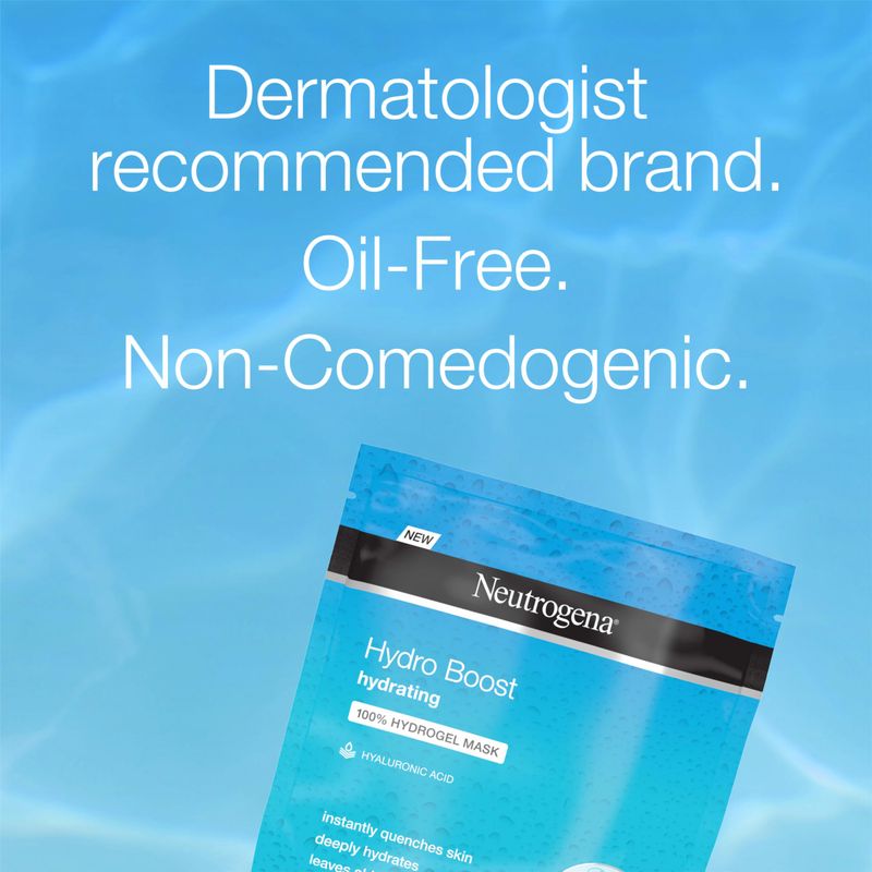 Neutrogena Hydro Boost Moisturizing &amp; Hydrating 100% Hydrogel Sheet Mask, Face Mask for Dry Skin with Hyaluronic Acid, Gentle &amp; Non-Comedogenic, 1 oz, 12 Pack