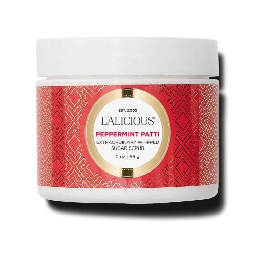 LaLicious Sugar Peppermint Extraordinary Whipped Sugar Scrub - Cane Sugar Body &amp; Foot Scrub, Exfoliating &amp; Moisturizing Skin Care with Coconut Oil &amp; Honey, No Parabens (2oz)