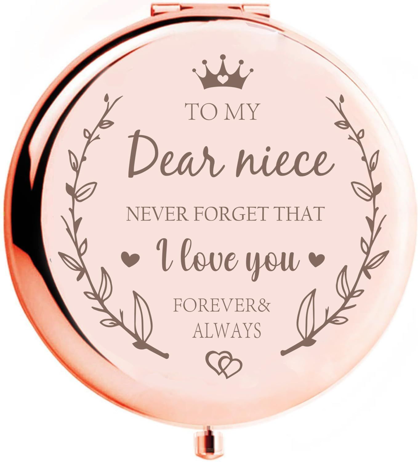 KGKAIMIZL Niece Compact Mirror Gifts from Aunt, Niece Gifts from Auntie, Niece Compact Mirror, Birthday Gifts for Niece from Aunt Uncle for Nieces Birthday, Christmas