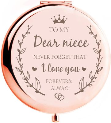 KGKAIMIZL Niece Compact Mirror Gifts from Aunt, Niece Gifts from Auntie, Niece Compact Mirror, Birthday Gifts for Niece from Aunt Uncle for Nieces Birthday, Christmas