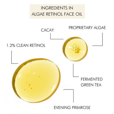 MARA - Natural Evening Primrose + Green Tea Algae Retinol Face Oil | Non-Toxic, Plant-Based Skin Care | Moisturizes + Soothes Skin To Minimizes Look of Pores + Fine Lines (Travel Size, 0.5 fl oz | 15)