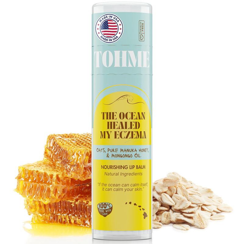 The Ocean Healed My Eczema Nourishing &amp; Hydrating Lip Balm - Naturally Soothing Lip Moisturizer for Eczema &amp; Dry Cracked Lips - Moisturizing Lip Care with Mongongo Oil &amp; Manuka Honey (.25 oz)