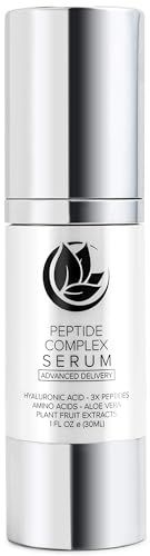 Peptide Complex Serum by Microderm GLO - Best Skin Toning, Facial Tightening, 100% PURE &amp; NATURAL, Plump, Hydrate &amp; Nourish Your Face, Boosts Collagen &amp; Heals Skin While Improving Tone &amp; Texture, 1oz