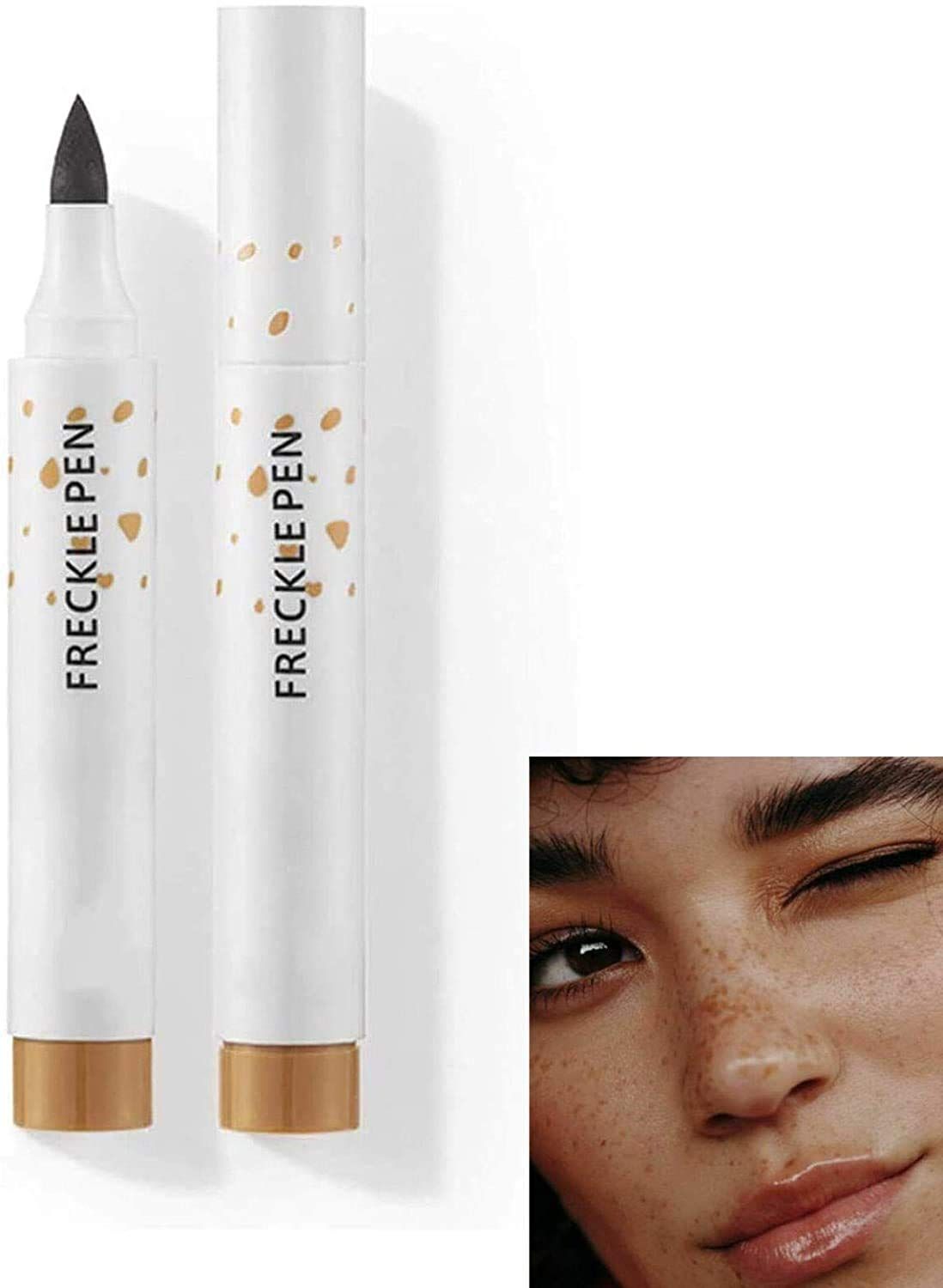 MAEPEOR Freckle Pen Light Brown Natural Freckle Pen Longlasting Waterproof Dot Spot Pen Create Natural Sunkissed Skin (Dark Brown)
