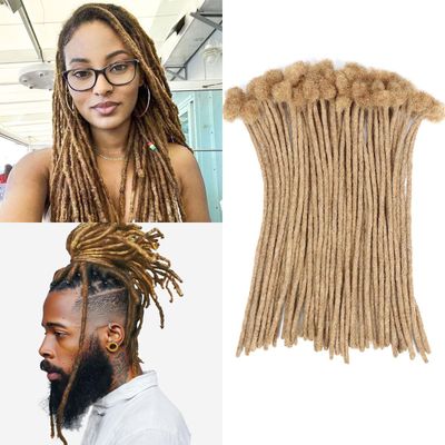 Vecago 12 inch 50 Strands Loc Extensions Human Hair, 0.4cm Width 100% Human Hair Dreadlock Extensions for Men/Women, Can be Dyed Soft Dreads Extensions,27#Brown