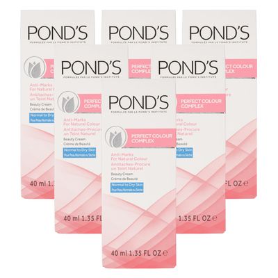 Pond&#39;s Perfect Color Beauty Cream, Anti-Marks Beauty Cream and Moisturizer, Normal to Dry Skin, 6-Pack of 1.35 Fo Oz Each