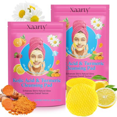 Xaarty Turmeric Cleansing Pads, Kojic Acid And Turmeric Cleansing Pads Helps Balance Skin Oil And Water, Remove Excess Keratin From The Body&#39;S Skin, 80PCS