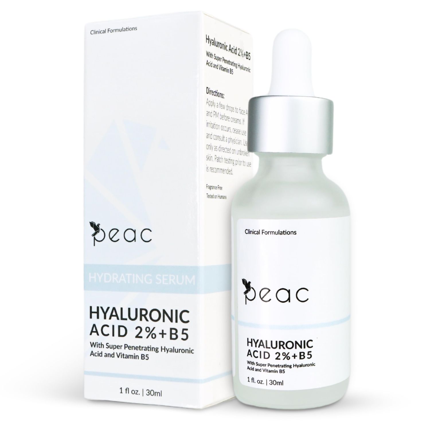Hyaluronic Acid 2% + B5 Serum 30ml/1oz - USA Made - All Skin Types - Hyaluronic Acid Serum for Face - Hydrating, Plumping &amp; Lightweight - Fragrance Free Skincare - Moisturizing Face Serum for Women