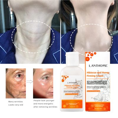 Hibiscus and Honey Firming Cream(60ML), Neck Firming Cream, Skin Tightening Cream, Skin Firming Lotion With Collagen &amp; Hyaluronic Acid, Reduces the Look of Neck Lines,Tightens, Firming&amp; Smooths