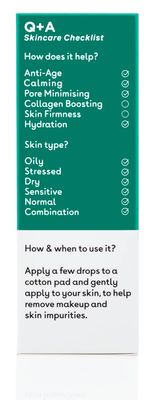 Q+A Niacinamide Daily Toner. A face toner to calm breakouts and de-clog pores. 100ml/3.4fl.oz