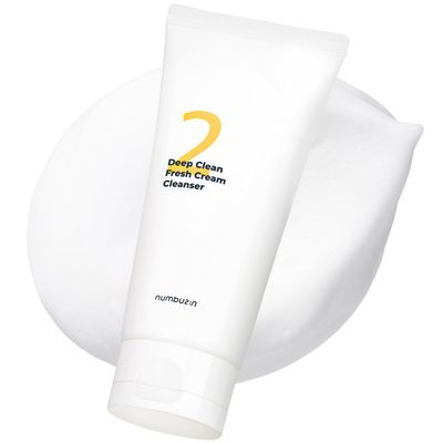 numbuzin No.2 Cleansing Foam | Deep Clean Fresh Cream Cleanser | Foam Cleanser, Gentle Exfoliation, Deep Cleansing, Natural Ingredients | Blackheads, Excess Oil, Dead Skin Cells | 4.05 fl. oz.