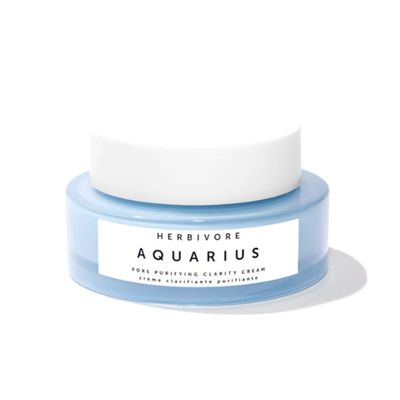 HERBIVORE Aquarius Pore Purifying Clarity Cream - Daily Moisturizer with BHA to Clean Pores &amp; Balance Oily Skin for a Soft, Matte Finish, Plant-based, Vegan, Cruelty-free, 50mL / 1.7 oz