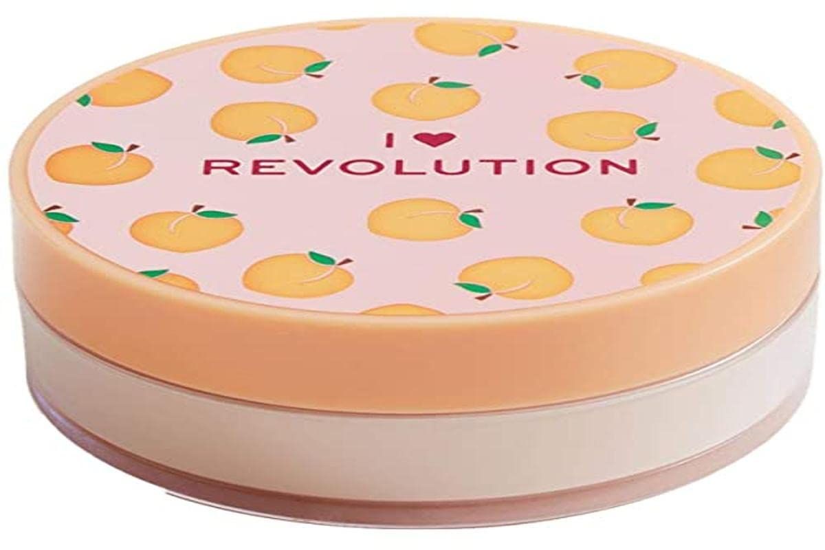 Makeup Revolution Loose Baking Powder, Peach, for Medium to Dark Skin Tones, Balances Skin Tone &amp; Banishes Shine, Matte Finish, Vegan &amp; Cruelty-Free, 0.15 Oz