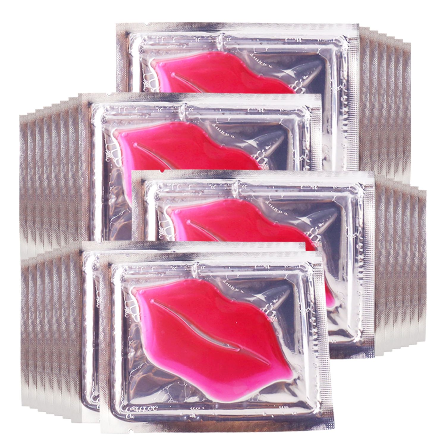 Jakuva 30PCS Moisturizing Collagen Lip Mask, Lip Sleeping Mask Lip Balm Bulk Lip Masks for Dry Lips,Remove Chapped Skin &amp; Anti-Aging, Hydrating Plumping Your Lip,Pink