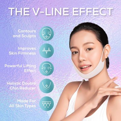 VENUS VISAGE V Line Lifting Mask - Invisible Face Strap, Chin Up Mask, Face Lifting Effect Belt Neck Tape lift for jawline firming and Tightening Contour (5 Count (Pack of 1))