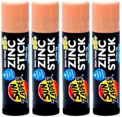 Sun Zapper Zinc Oxide Sunscreen Stick SPF 50+ (4 Pack) 0.42 oz stick - Skin Tone