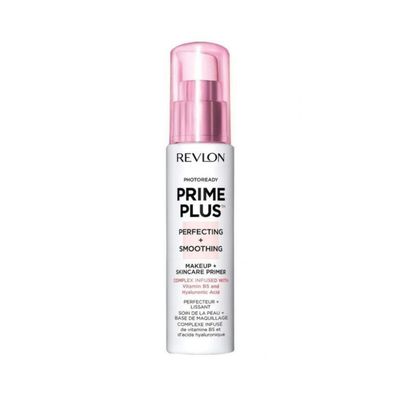 Revlon Face Primer, PhotoReady Prime Plus Face Makeup for All Skin Types, Blurs &amp; Fills in Fine Lines, Infused with Vitamin B5 and Hyaluronic Acid, Perfecting &amp; Smoothing, 1 Oz