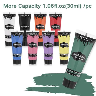 MEICOLY 9 Colors Face Body Paint Set,1.01x9oz/Box,Kids and Adults Water Based Face Paint Kit,Safe Cream Body Paint for Skin,Face Painting for Halloween SFX Cosplay Makeup Stage Performance,Vegan