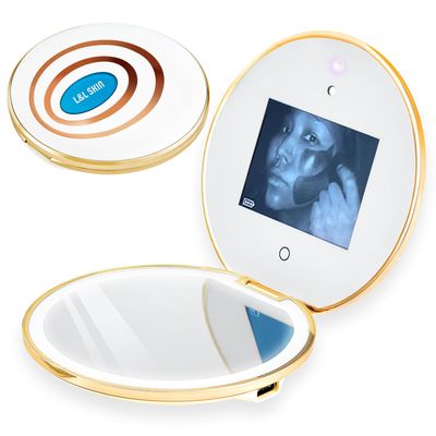 L&amp;L SKIN UVmagic Mirror, Compact Mirror Design for Sunscreen Test, Travel Makeup Mirror with UV Camera for Sunscreen Coverage Test