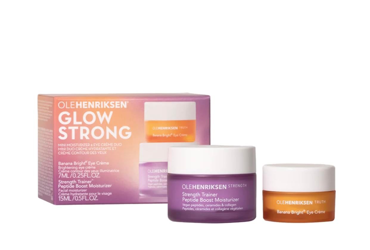 Olehenriksen Hunt for Hydration Mini Moisturizer &amp; Eye Cream Duo Holiday Gift Set:: Banana Bright+ Eye Crme and Strength Trainer Peptide Boost Moisturizer