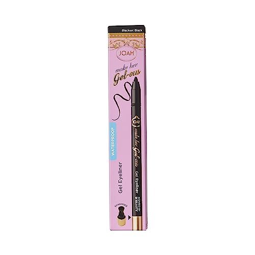 JOAH Make Her Gel-ous Gel Eyeliner with Self-Sharpening Pencil, No-Tug Waterproof Formula &amp; Long-Lasting Finish &amp; Color Definition, Creamy Gel Texture, Blackest Black