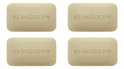 Kenkoderm Psoriasis Mineral Salt Soap with Argan Oil &amp; Shea Butter, 4.25 oz, 4 Bars, Dermatologist Developed Skin Care for Soothing &amp; Moisturizing Psoriasis, Eczema &amp; Rosacea, Fragrance &amp; Color Free